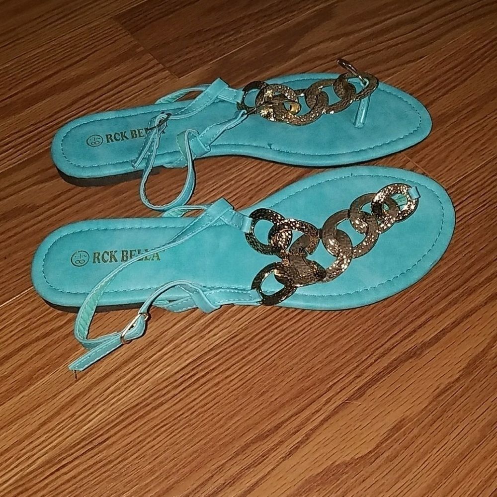 RCK BELLA gold accent sandals Sz 8.5 NEW - Picture 4 of 6